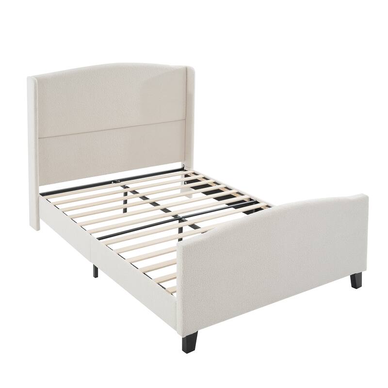 Queen Size Bed Frame with 49.21"High Back Upholstered Headboard