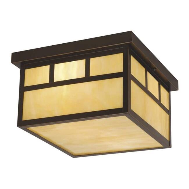 Roseto Eric 2 Light 12" Wide Outdoor Flush Mount Square Ceiling - Burnished Bronze