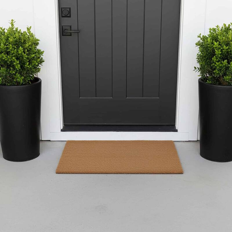 Front Door Mat Coir Coco Fibers Rug 24x16 Inch Natural - 16 W x 24 L x 5/8 H