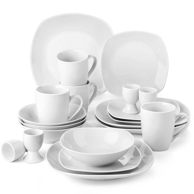 MALACASA Elisa Basic Porcelain Dinnerware Set (Service for 6) - 20 Piece