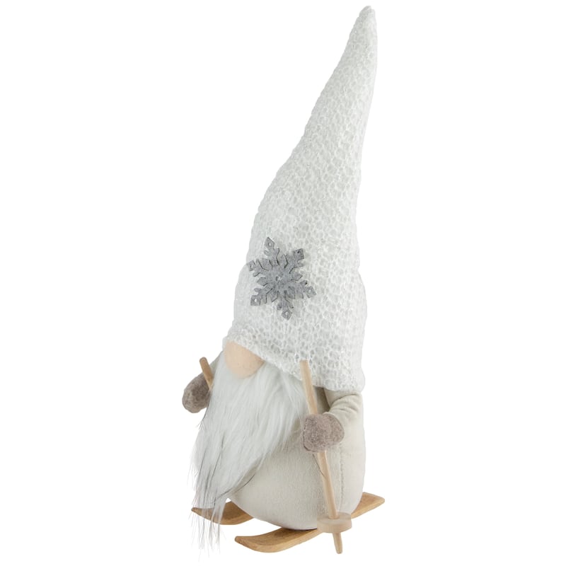 12" Winter Ski Gnome with Snowflake Hat Christmas Tabletop Decoration