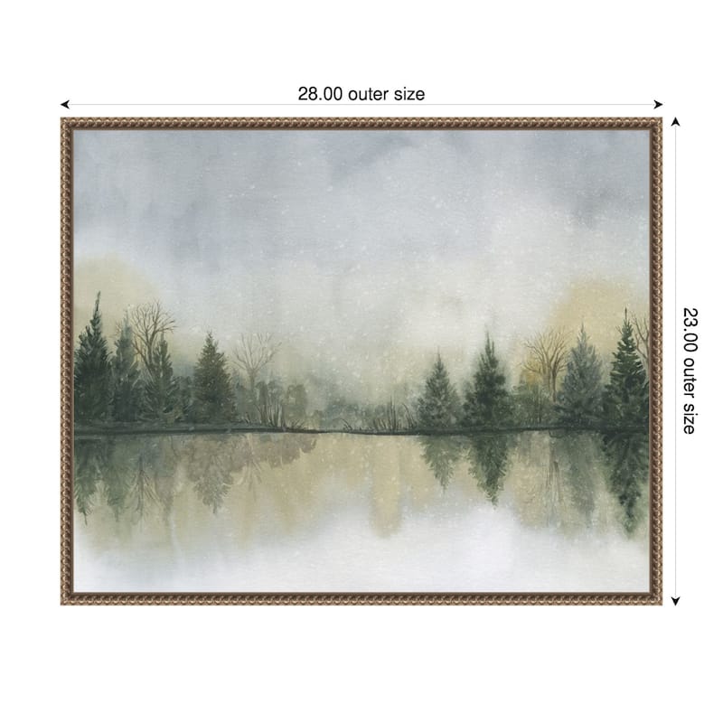 Hazy Cove I by Grace Popp (28 x 23 in.), Framed Canvas Wall Art Print - Sylvie Beaded Dark Gold