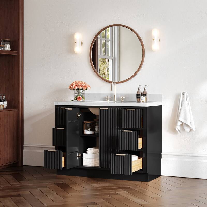 Ariel P48CQOVO Milan 48" Free Standing Single Basin Vanity Set with