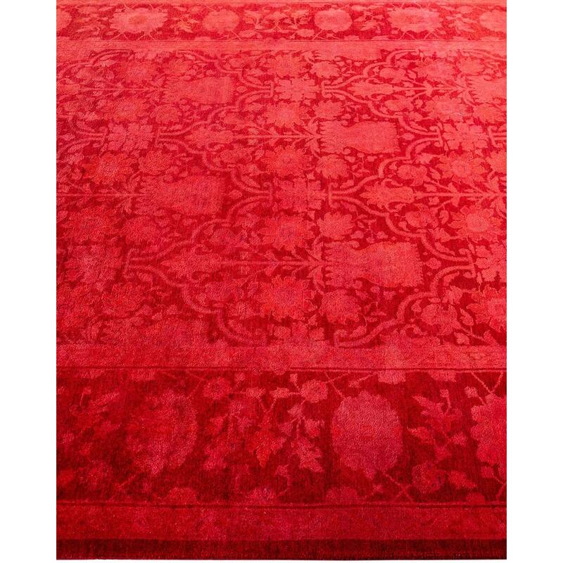 Overdyed, One-of-a-Kind Hand-Knotted Area Rug - Orange - 6' 1" x 8' 10"
