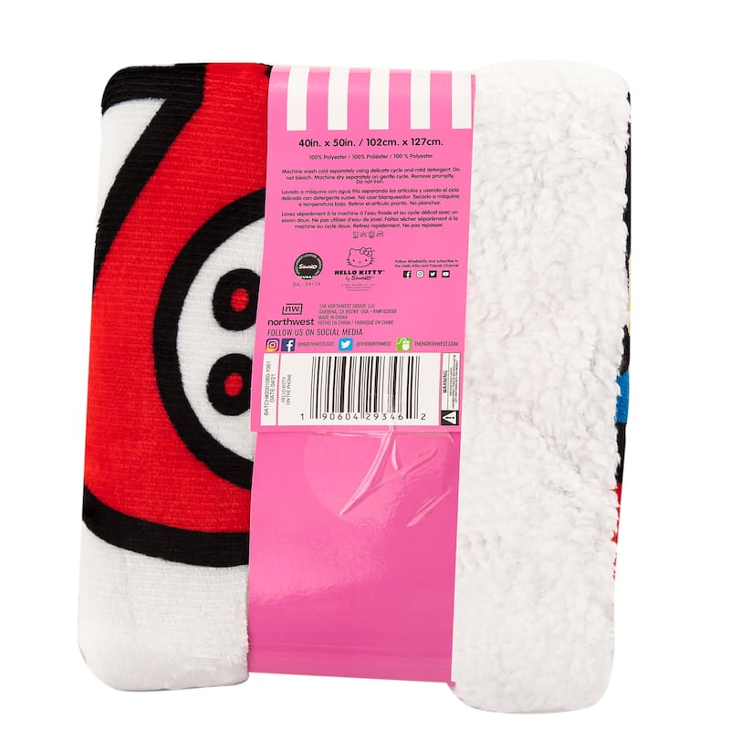 Sanrio Hello Kitty Silk Touch Sherpa Throw Blanket