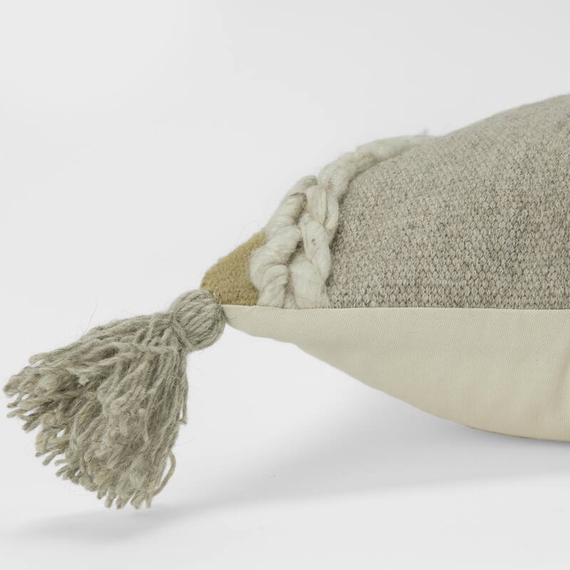 Grey Stripe Camel Urban Farmhouse Decorative Filled Pillow