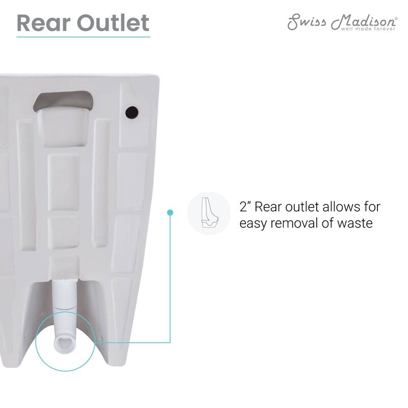 Lausanne Waterless Urinal In White - 12.6" x 13.9" 25"