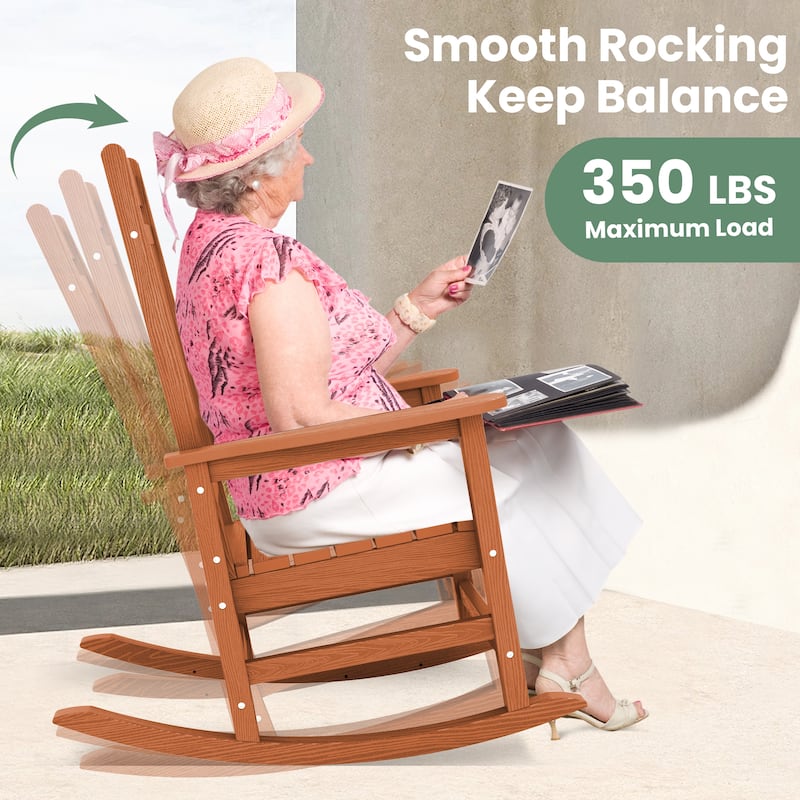 HDPE Outdoor Patio Rocking Plastic Adirondack Chair