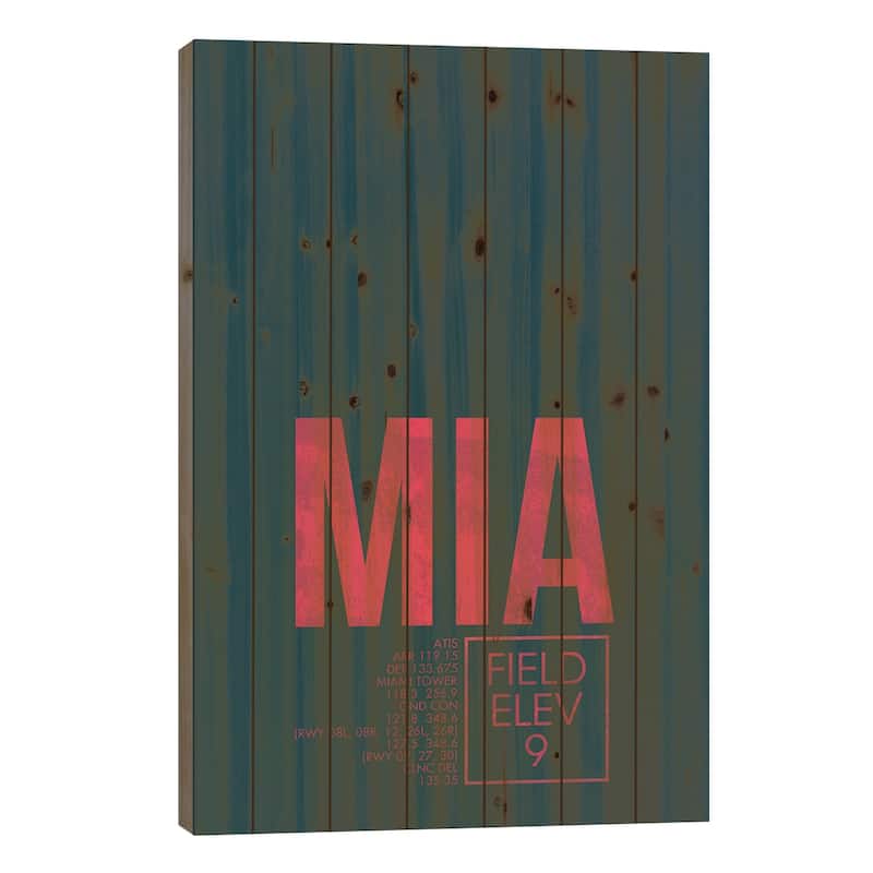 Miami Print On Wood by 08 Left - Multi-Color - 26x18x1.5