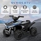 preview thumbnail 16 of 25, Qaba Kids ATV Quad, 6V Ride On Toy with Rechargeable Battery, Light, Forward & Reverse, 4 Wheeler Battery Powered for Boys Girls