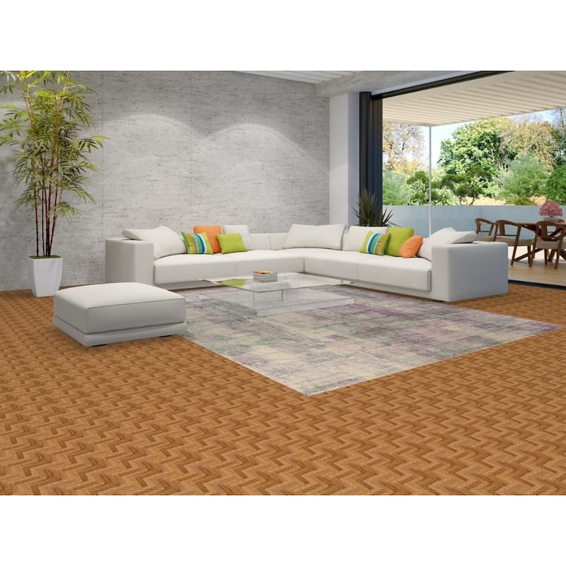 Contemporary Abstract Indian Area Rug Handmade Multi-Color Wool Carpet - 9'0"x 11'8"