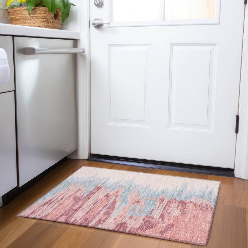 Premium Washable Super Soft Modern Ombre Mayfield Rug - Coral - 1'8" x 2'6"