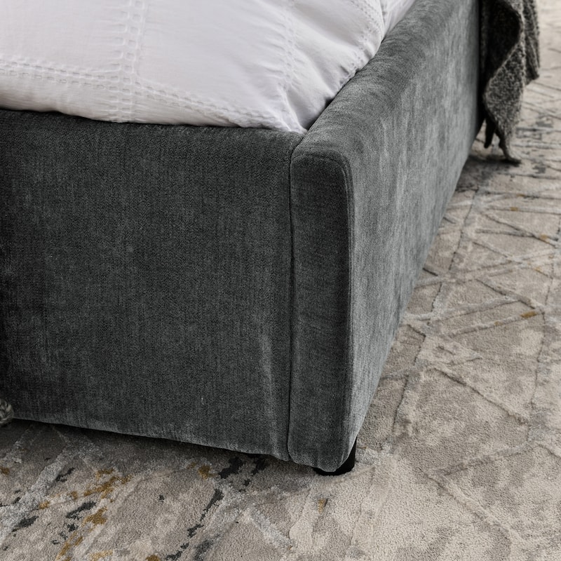 King Size Storage Upholstered Hydraulic Platform Bed