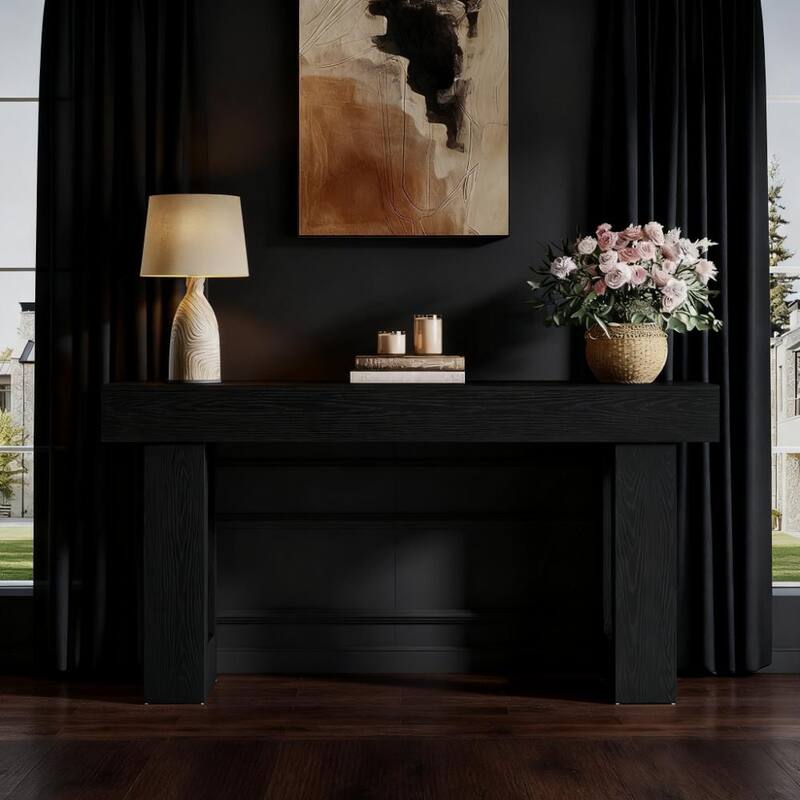 Wooden Console Table, Sofa Side Table, Living Room Table Rectangular Sofa Table Behind The Couch
