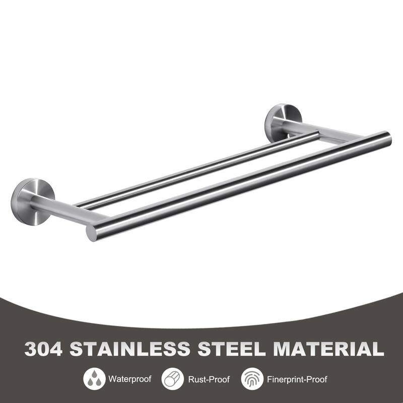 WOWOW Wall Mounted Stainless Steel Double Towel Bar
