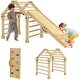 preview thumbnail 2 of 7, Qaba Indoor Toddler Climbing Toys, 4 in 1 Pikler Climbing Toys for Toddlers 18-48 Months, Foldable with Ramp & Seesaw