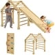 preview thumbnail 4 of 7, Wooden 4 in 1 Indoor Playground with Ramp & Seesaw, Climbing Toys for Toddlers聽