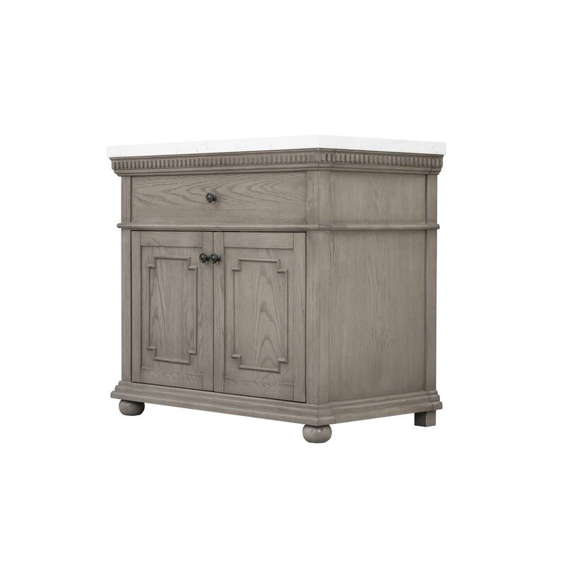 37'' Astoria Bathroom Vanity with Engineered Stone Top - 37 L x 22 D x 34 H