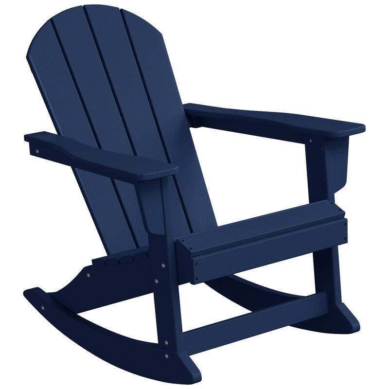 Polytrends Laguna Hdpe All Weather Outdoor Patio Rocking Chair - Navy Blue