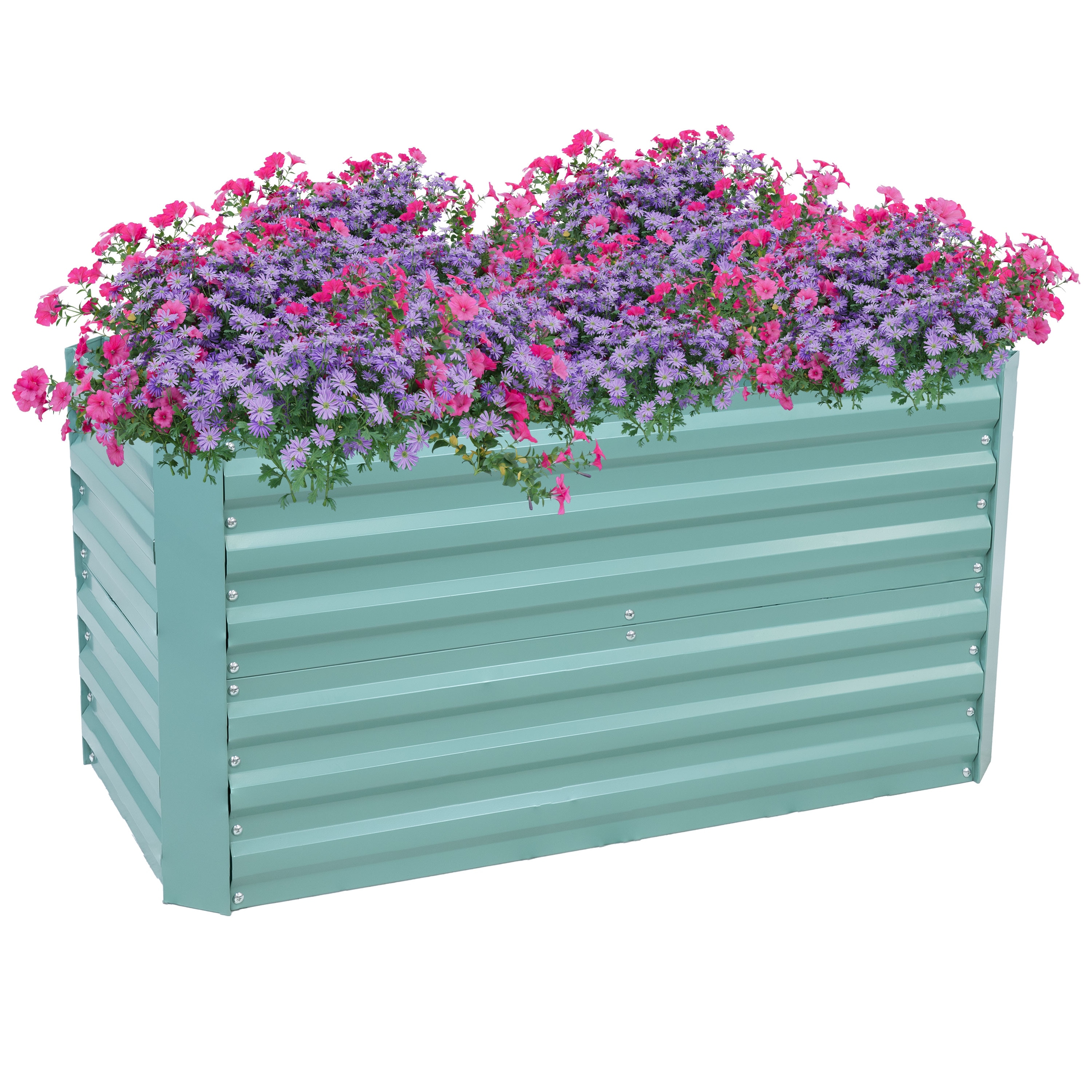 Sunnydaze 4' x 2' x 2' Galvanized Steel Rectangle Raised Garden Bed - 4'x2'x2'