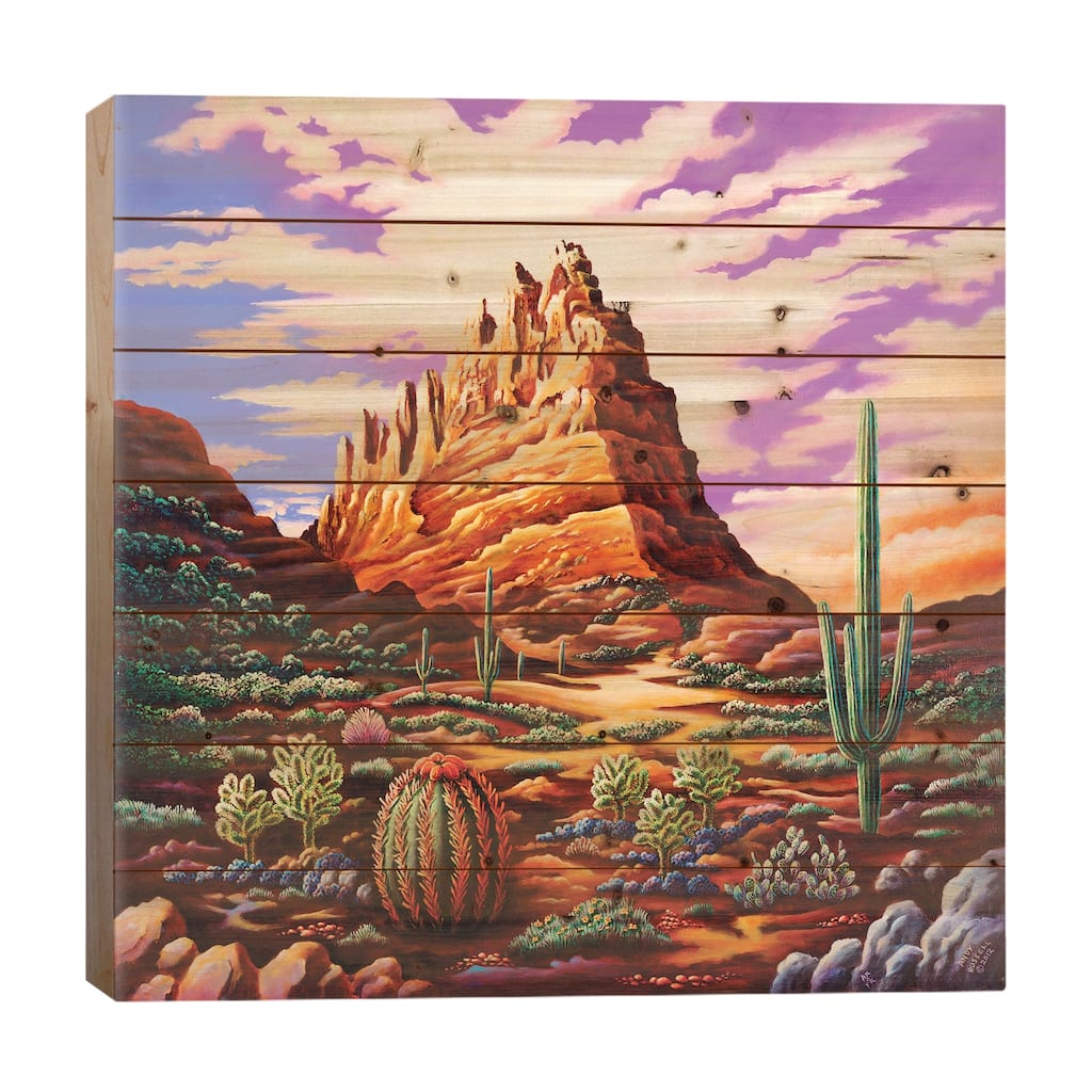 Superstition Mountains Print On Wood by Andy Russell - Multi-Color