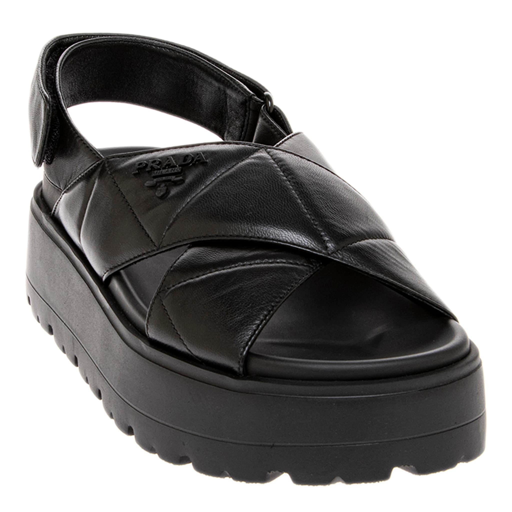 Prada Quilted Leather Platform Sandals