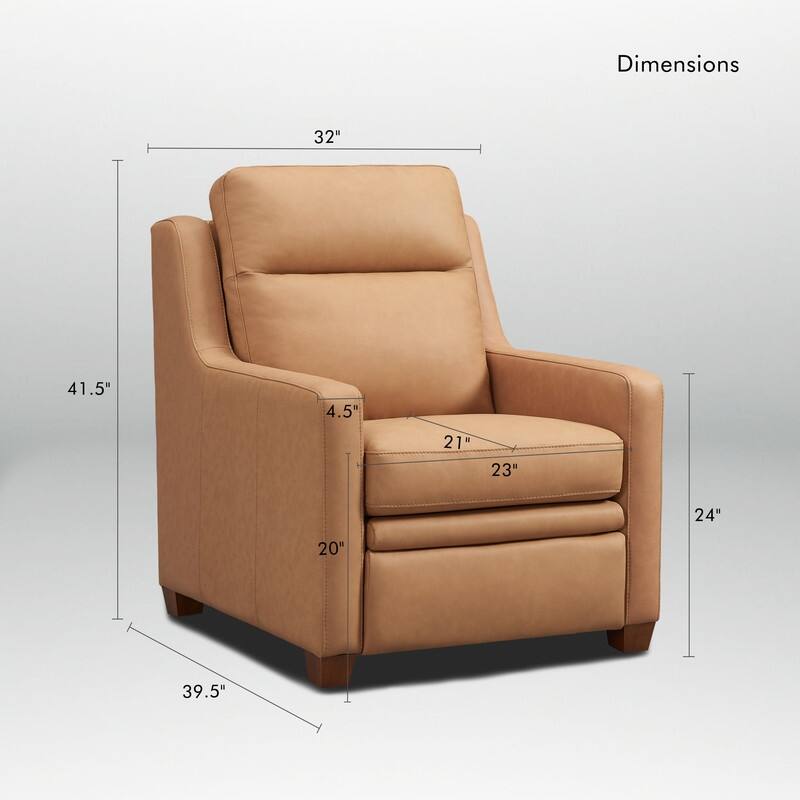 Genuine Leather Recliner Sofa 33" Triple-Motor Power Zero-Wall Reclining Couch with USB&USB-C Port