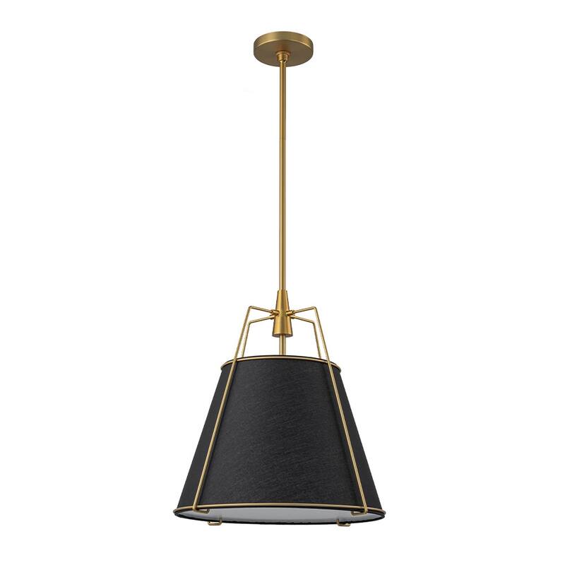 Mid Century 4-Light Conical Fabric Shade Lantern Pendant Ambient Light