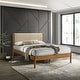preview thumbnail 6 of 36, Roundhill Furniture Vichy 6-Piece Rattan Bedroom Set with Upholstered Bed, Dresser, Mirror, 2 Nightstands, and Chest