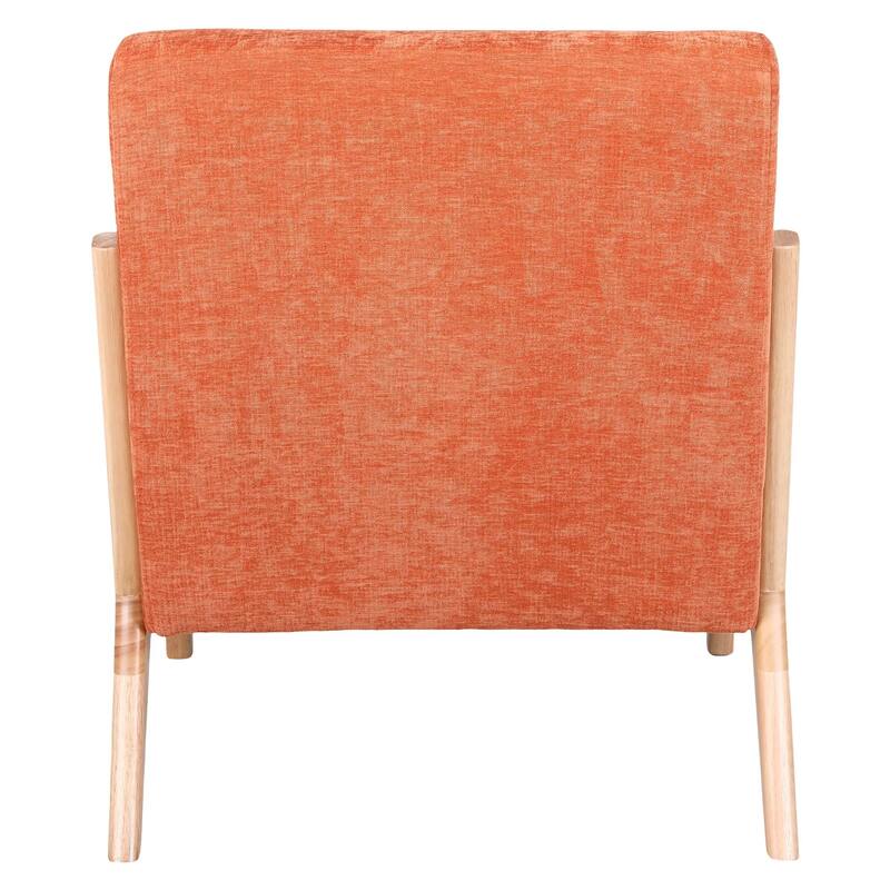 Mid Century Modern Armchair, Accent Chair with Solid Wood Frame and Detachable Lumbar Pillow for Living Room