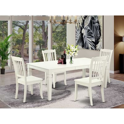 Classic Rectangular Dining Set - 5pc Table & Chair Set - 66/84 Inch Extendable Table