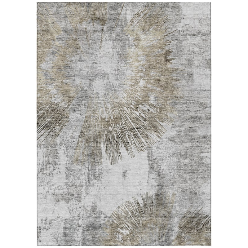 Machine Washable Indoor/ Outdoor Chantille Contemporary Starburst Rug