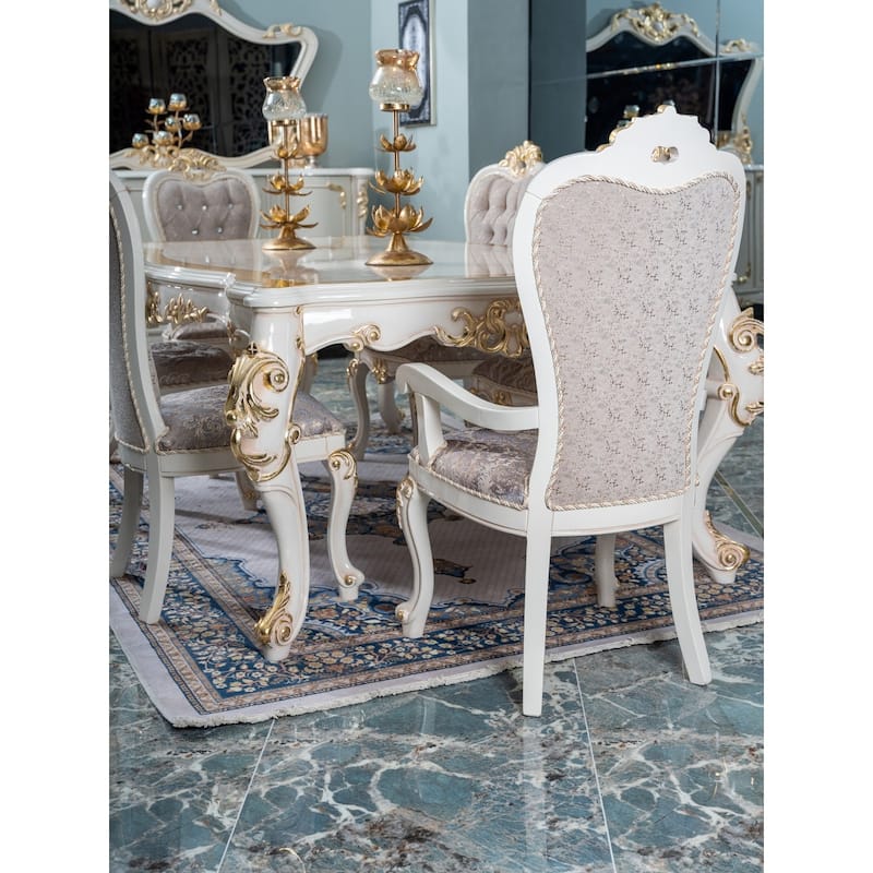 Kelebek Traditional Dining Room Table For 8 People