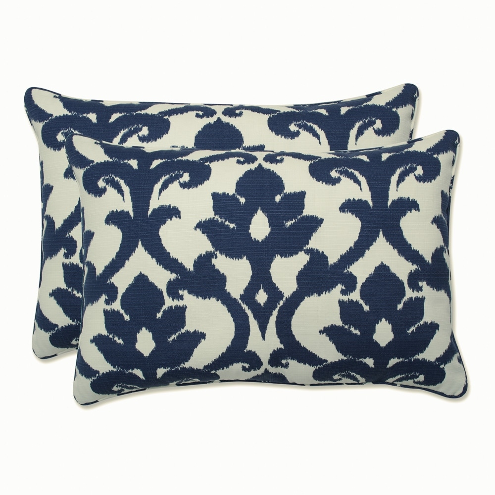 Pillow Perfect Bosco Polyester Navy Corded Oversized Rectangular Outdoor Throw Pillows Set of 2 Bed Bath Beyond 7820371