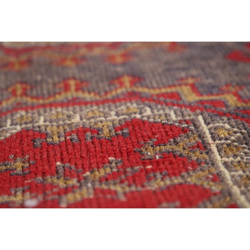 Distressed Geometric Balouch Persian Area Rug Handmade Wool Carpet - 3'6" x 6'9"