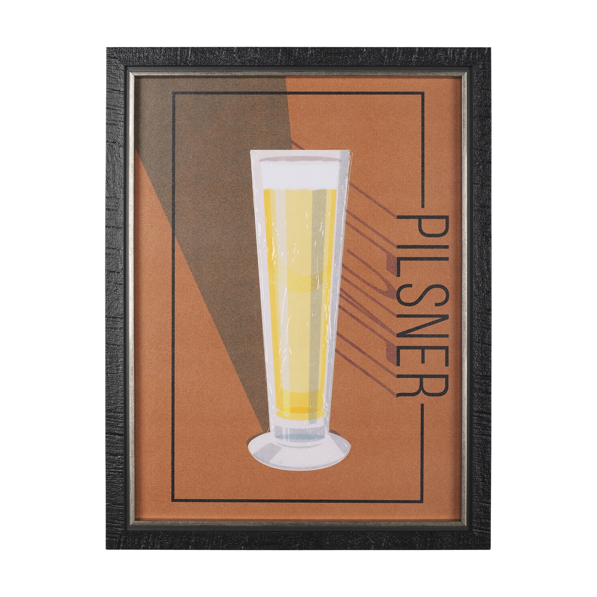 Mercana Beer Poster Pilsner by Mercana Studio a Hand Embellished Textured Framed Art Print