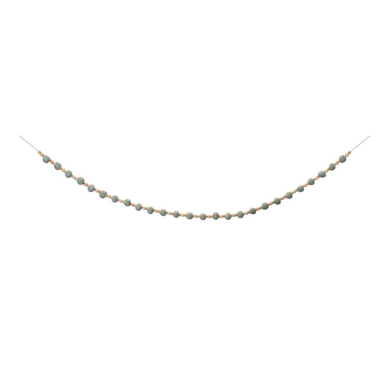 Wood Beaded String Garland (Set of 2) - Blue