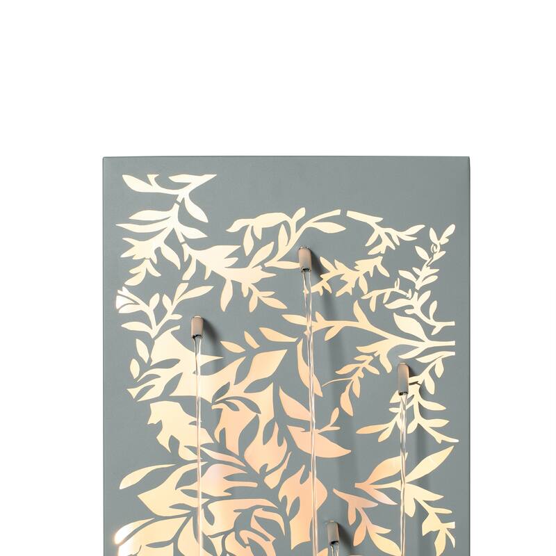 Christopher Knight Home - Modern 30.71"H Metal Water Wall Fountain with LED Lights & Leaf Cutout Design