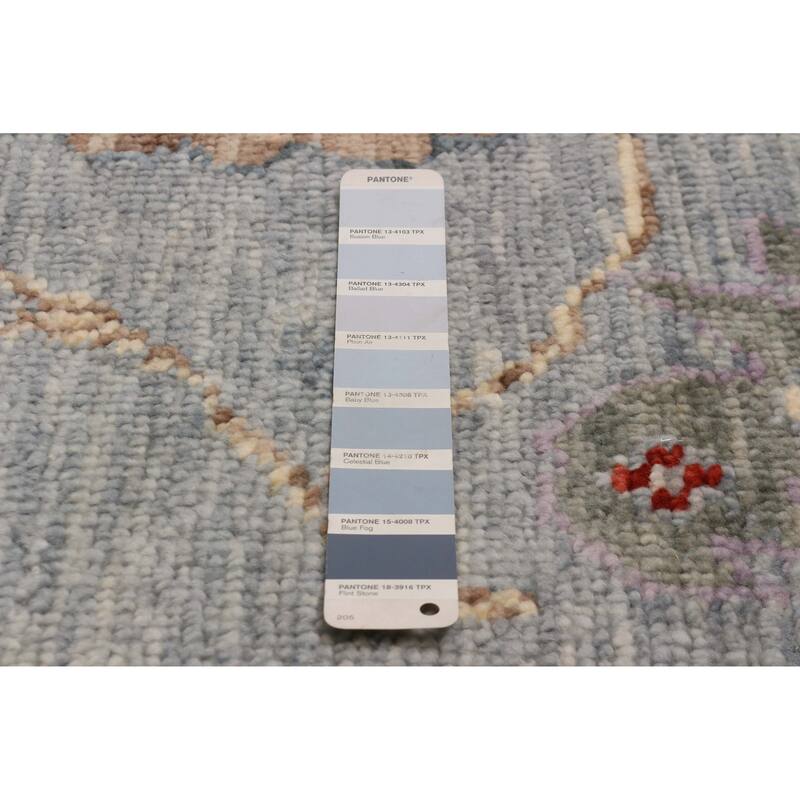 ECARPETGALLERY Hand-knotted Modern Oushak Light Blue Wool Rug - 8' x 10'