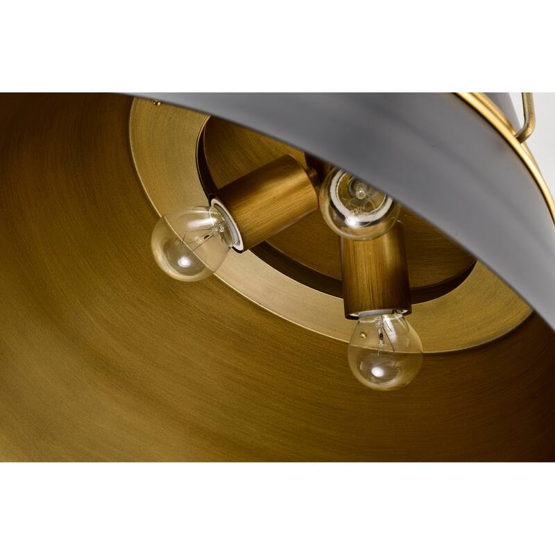 Adina 3 Light Large Pendant - Matte Black and Natural Brass Finish