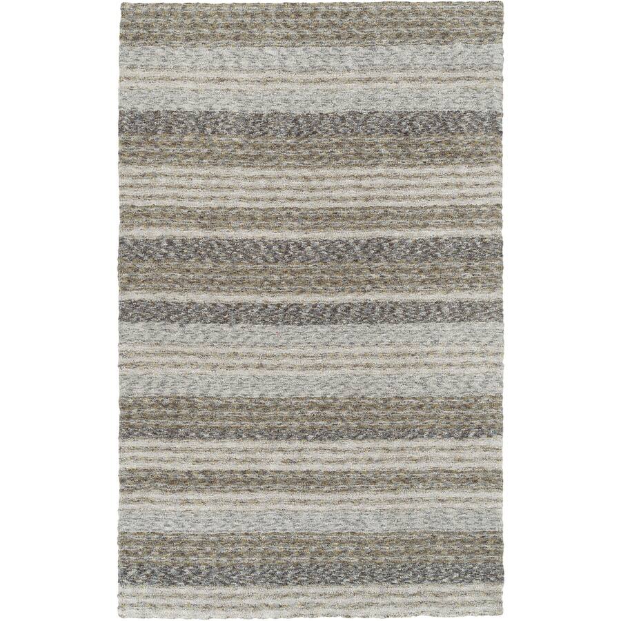 Addison Sanibel Striped Grey Shag Area Rug