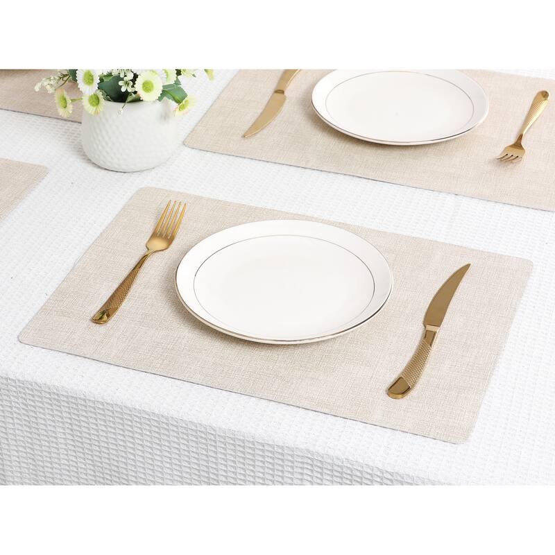 Set of 6 Faux Leather Placemats, Placemats for Dining Table Decor - 17*12in