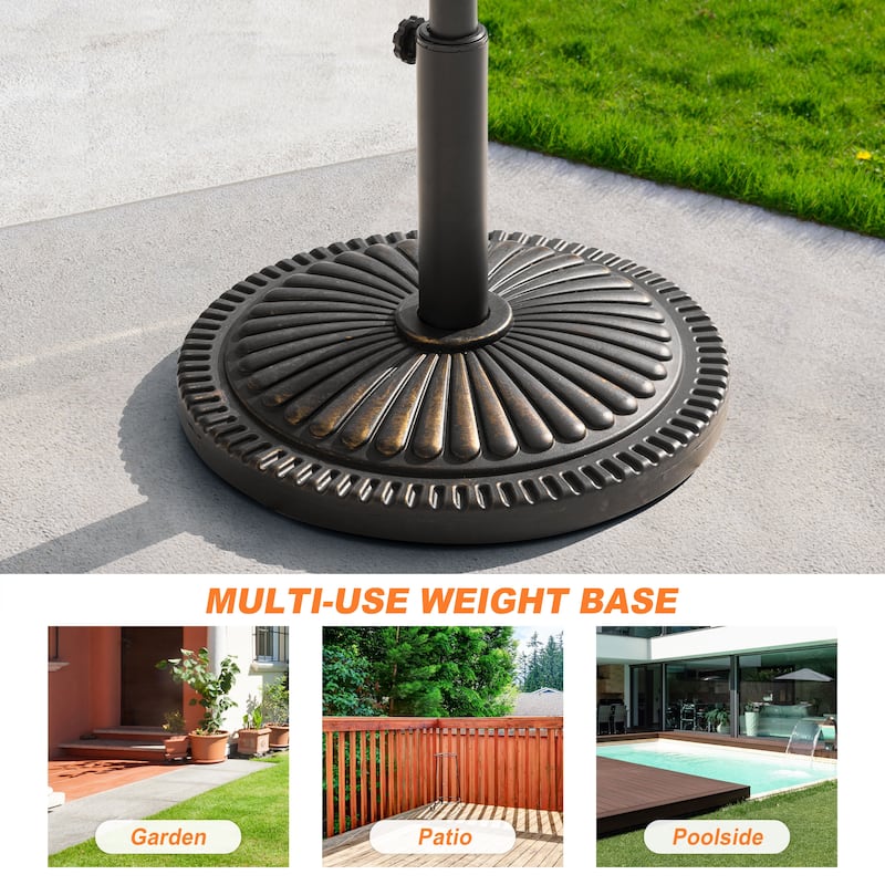 Outdoor 33 lb. Round Patio Umbrella Base, Polyethylene and Concrete