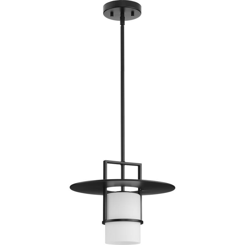 Mystic Collection One-Light Matte Black Contemporary Pendant - 14 in x 14 in x 10.87 in