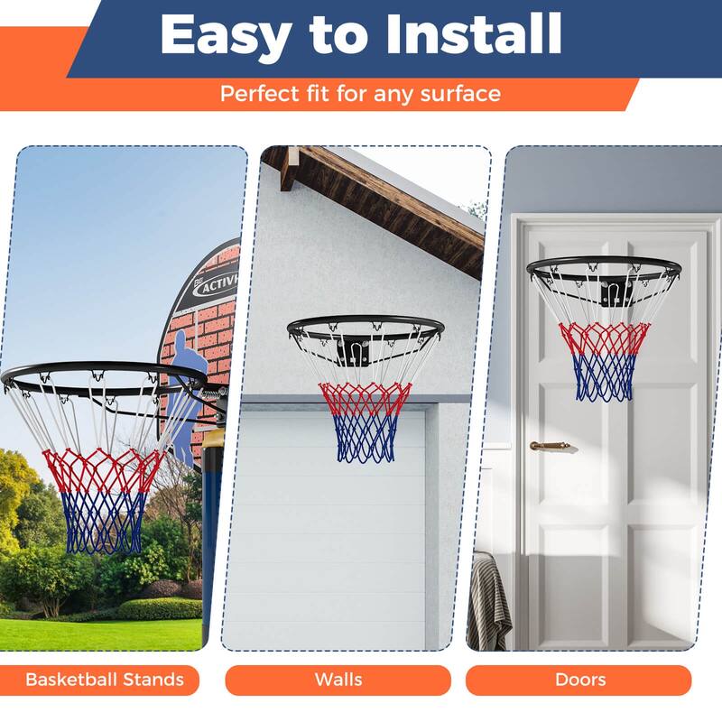 Costway 18" Basketball Rim with Double Springs & All Weather Net for - See Details
