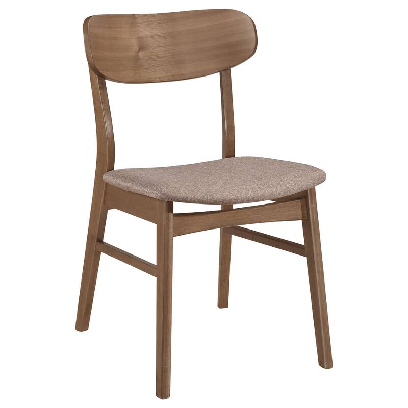 Dora 7pc Dining Table n 6 Chairs Set, Curved Scandinavian, Walnut Brown