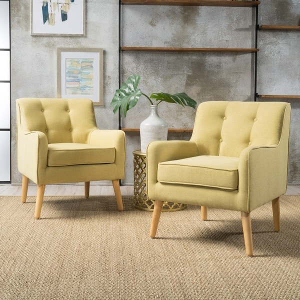 Felicity Mid-Century Modern Fabric Tufted Arm Chair (Set of 2) by Christopher Knight Home. Opens flyout.
