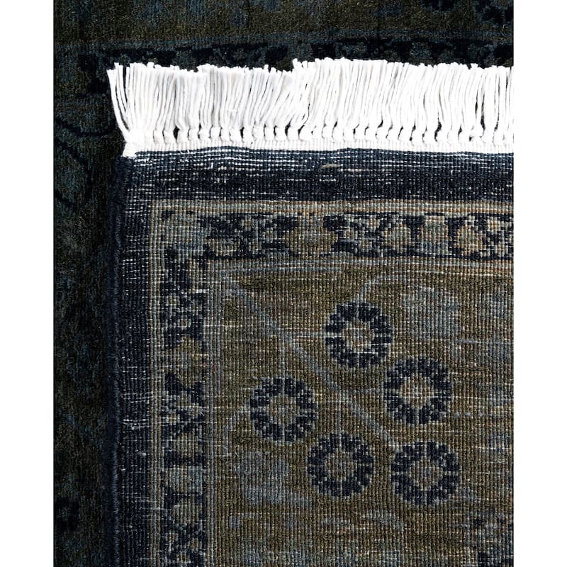 Overdyed One-of-a-Kind Hand-Knotted Runner Rug - Gray - 2' 8" x 12' 0"