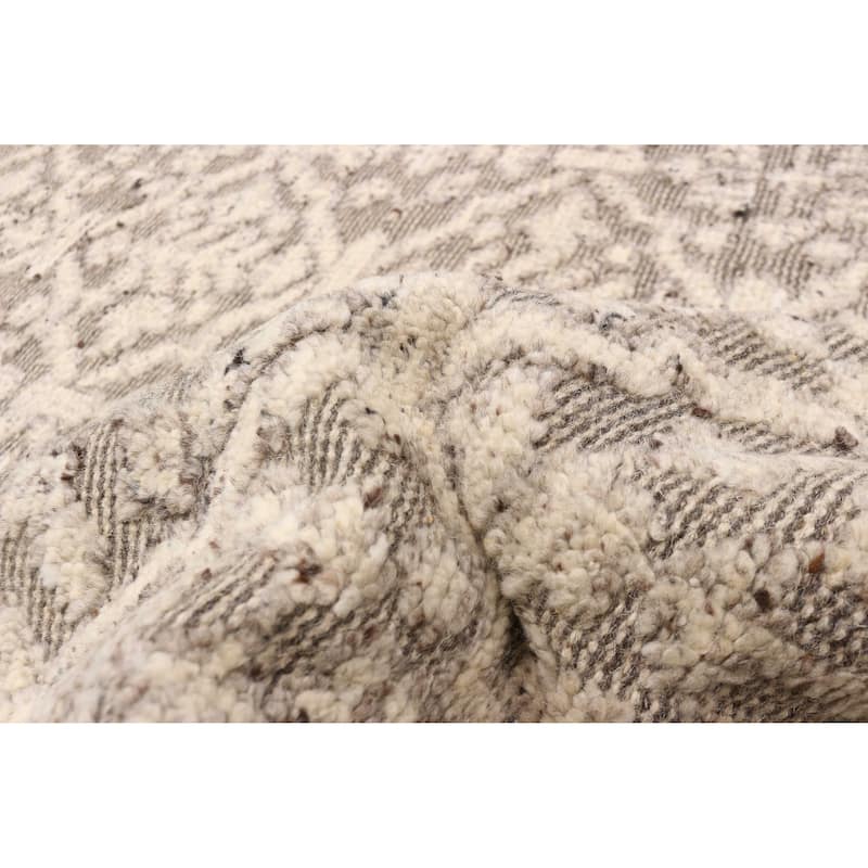 ECARPETGALLERY Hand-knotted Tangier Cream Wool Rug - 5'1 x 7'10