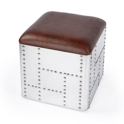 Butler Midway Aviator Leather Stool
